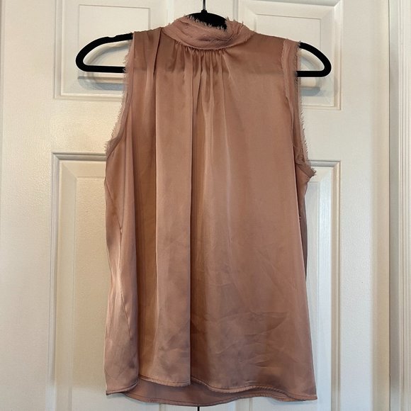 ZARA Pink High Neck Sleeveless Satin Blouse - Picture 3 of 7